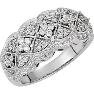 14K White 1-2 CTW Diamond Ring