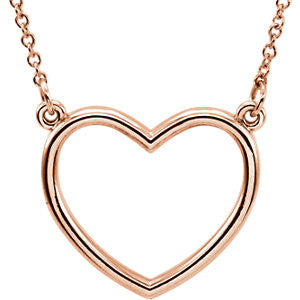 14K Yellow 15.75x17mm Heart 16" Necklace