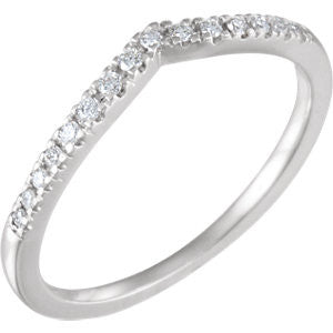 14K White 1/10 CTW Diamond Band for 5.2mm Round Ring