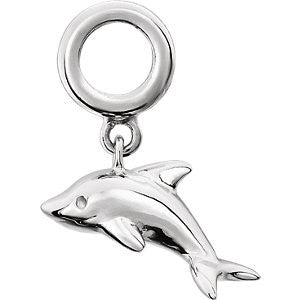 Sterling Silver 15x14mm Kera Dolphin Charm