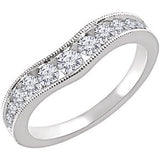 14K White 3/4 CTW Diamond Contour Band