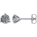 14K White 1-5 CTW Diamond Friction Post Stud Earrings