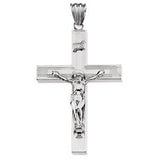 Sterling Silver 51.5x35.25mm Hollow Crucifix Pendant