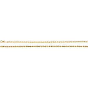 14K White 4mm Rope 16" Chain