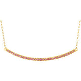 14K Yellow Pink Sapphire Bar 16-18" Necklace