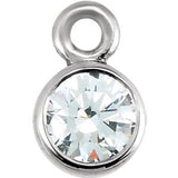 14K White .03 CTW Diamond Micro Bezel Dangle