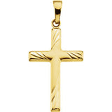 14K White 24x16mm Cross Pendant