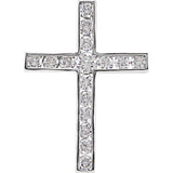 14K White 1-4 CTW Diamond Cross Pendant