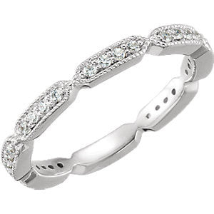 14K White 1/4CTW Diamond Eternity Band