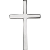 14K White 25.75x15.75mm Cross Pendant