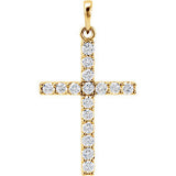 14K Yellow .50 CTW Diamond Cross Pendant