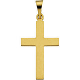 14K White 18x12mm Cross Pendant