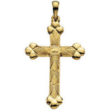 14K White 32x22mm Cross Pendant