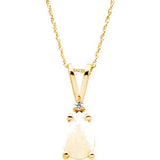 14K Yellow Opal & Diamond 18" Necklace