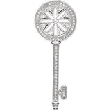 Sterling Silver 3-8 CTW Diamond Key Pendant