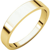 Platinum 3mm Flat Tapered Band