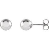 14K White 3mm Ball Earrings with Bright Finish