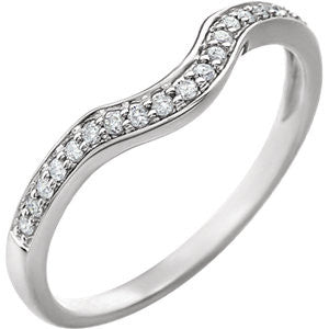 14K White .06 CTW Diamond Band for 4mm Round Ring