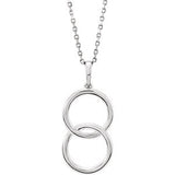 14K White Interlocking Circle 18" Necklace