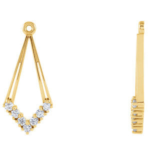 14K Yellow 1-4 CTW Diamond Earring Jackets