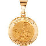 14K Yellow 15mm Round Hollow St. Andrew Medal