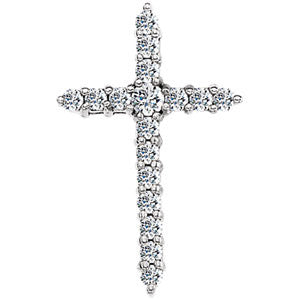 14K Yellow Diamond Cross Pendant