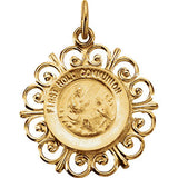 14K Yellow 20x18.5mm First Holy Communion Medal