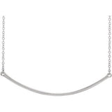 14K Yellow Curved 19.9" Bar Necklace