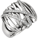 14K White 1-2 CTW Diamond Nest Design Ring