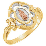 14K Yellow & Rose Our Lady of Guadalupe Ring