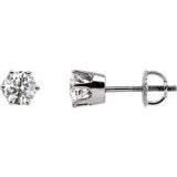 14K White 3-4 CTW Diamond Threaded Post Stud Earrings