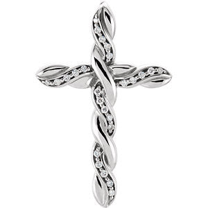 14K Yellow 1-4 CTW Diamond Cross Pendant