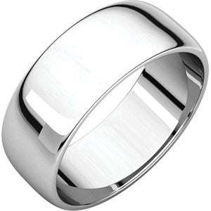 Platinum 7mm Half Round Light Band