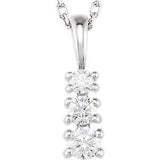 14K White 1/6 CTW Diamond 3-Stone 18" Necklace