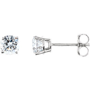 14K White 3-4 CTW Diamond Earrings