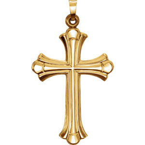 14K Yellow 33.8x17.7mm Cross Pendant