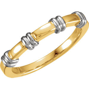 14K Yellow & White 3.5mm Ladies Duo Band