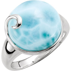 Sterling Silver Larimar Ring Size 7