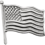 14K White 17.5x17mm American Flag Lapel Pin