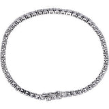 Sterling Silver 5mm Round Cubic Zirconia Bracelet