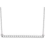 14K White 1/3 CTW Diamond Bar 16-18" Necklace