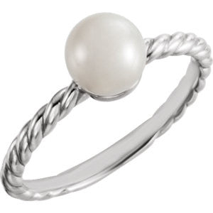 14K Yellow 6.5-7mm Freshwater Cultured Pearl Ring