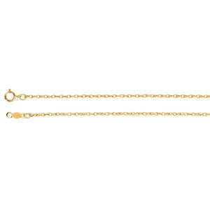 14K White 1.25mm Rope 16" Chain