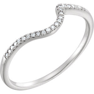 14K White .07 CTW Diamond Band