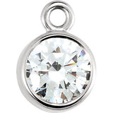 14K White .03 CTW Diamond Micro Bezel Dangle