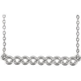 14K White Circle Bar 16"-18" Necklace