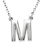 14K Yellow Letter "J" Block Initial 16" Necklace