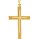 14K White 19.5x11mm Cross Pendant