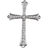 14K Yellow 1 CTW Diamond Cross Pendant