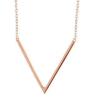 14K Yellow "V" 16-18" Necklace